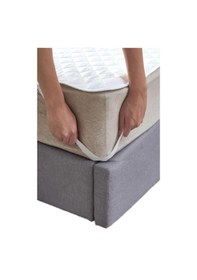 Resim Bebesi Kapitoneli Sıvı Geçirmez Alez 160x200 Cm Tek Kişilik Köşe Lastikli Beyaz 