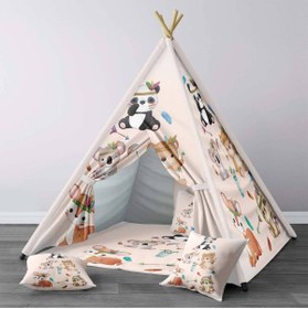 Resim instababyrooms Çocuk Oyun Çadırı Boho Temalı Hayvanlar Dijital Baskılı 