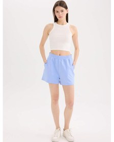 Resim Defacto Beli Lastikli Cepli Düz Paça Şort U3357az25smbe305 Mavi 