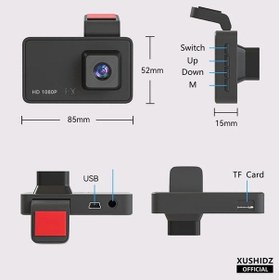 Resim Createtech Xushidz Yeni Çizgi Kamera 1080p G-sensör Araba Kamera Çift Kanallı Araç Video Q10, Güçlü G-sensör 
