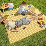 Resim 1 adet Taşınabilir Açık Katlanabilir Piknik Matı, Çim Matı, Kamp Battaniyesi Alüminyum Film ile Yapılmış, Dayanıklı Non-Woven Kumaş, Hafif ve Taşınması Kolay, Kamp, Plaj, Bahar Gezileri ve Açık Hava Toplantıları için Mükemmel, Piknik Battaniyesi 