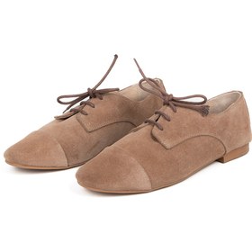 Resim LA PASSION Hakiki Deri Süet Deri Kadın Oxford Ayakkabı Bağcıklı 