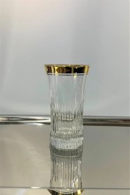 Resim Paşabahçe Dekorlu El İşçiliği Meşrubat Ve Su Bardağı 6 Lı 300 Cc Premium Tasarım Gold - Şeffaf 
