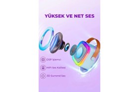 Resim Karaoke Kablosuz Hoparlör Mikrofonlu Rgb Işıklı Bluetooth Speaker Tf Kart/usb/ 