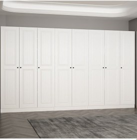 Resim Minar Kale 210 Cm 8 Kapaklı 4b Raf Portmanto Byz Mbr İlkbahar Byz 