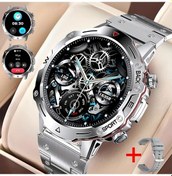 Resim Gaojunshop01 Erkekler İçin Gümüş Şık Akıllı Spor Saati - Kablosuz Arama, Bildirim, Çoklu Spor Modu, Android Ve İphone Uyumlu 