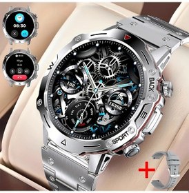 Resim Gaojunshop01 Erkekler İçin Gümüş Şık Akıllı Spor Saati - Kablosuz Arama, Bildirim, Çoklu Spor Modu, Android Ve İphone Uyumlu 