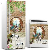 Resim ve Bulaşık Makinası Beyaz Eşya Sticker Kaplama Leylekler 