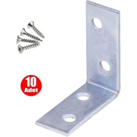 Resim Mobilya Dolap Köşe L Gönye 15x35x35 Bağlantı - 10 Adet Mobilya Bağlantı Elemanları 