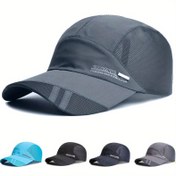 Resim 1 adet Erkekler için Hafif Beyzbol Şapkası Güneş Şapkası - Nefes Alabilir Spor Şapka, Cırt Cırt Kapatmalı, Dış Mekan ve Koşu İçin Engelsiz Tasarım - Siyah/Lacivert/Koyu Gri/Turkuaz Mavi Renklerde Hızlı Kuruyan Güneş Koruma - Yazlık İdeal Şapka 
