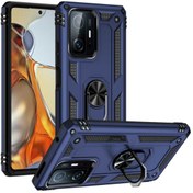Resim Coverzone Galaxy A13 Kılıf Shockproof Yüzük Tutuculu Vega Lacivert 