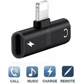 Resim Apple Uyumlu iPhone Lighting Kare Giriş Kulaklık Ve Şarj Çoklama Başlık Adaptör 
