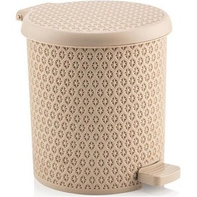 Resim Omnipazar Sy-4313 Safir Plastik Pedallı Çöp Kovası 3,5 Lt Krem 