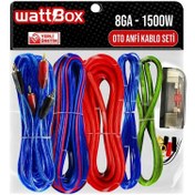 Resim Elektromarketkuzey Oto Anfi Kablo Seti Full 8Ga 1500W 