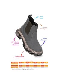 Resim Kiko Kids Penka Fermuarlı Erkek Çocuk Günlük Bot Ayakkabı Gri Gri 