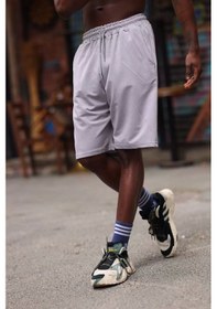 Resim Erkek İki İplik Cepli Şort - Gri Gri 