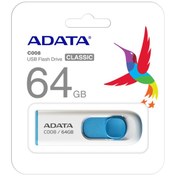 Resim Adata C008 64gb 64gb Usb2 0 Classic White Blue Flash Bellek 