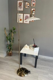 Resim Risso Lambader Beyaz Lale Başlık Modern Dekoratif Metal Oturma Odası Çalışma Odası Beyaz 