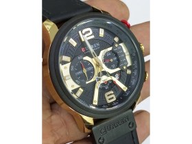 Resim Curren Deri Kordonlu, Kronometreli, Takvimli, Su Geçirmez, 2 Yıl Garantili Erkek Kol Saati 