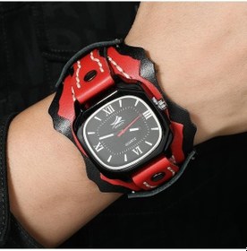 Resim Novahub Dpanco W01478 Erkek Derisi Bilezik İzle, Cesur Punk Rock Zincir Bileklik Aksesuarı Çok Renkli Siyah Çok Renkli 