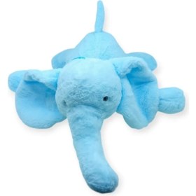 Resim Peluş Sevimli Hayvanlar 65 cm Uyku Arkadaşım Fil - Mavi (Lisinya) 
