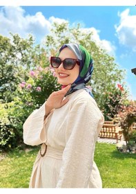 Resim Moda Kaşmir Palet Desen Bambu Eşarp Yeşil 
