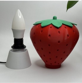 Resim Frulamp-tab Çilek Temalı Abajur Gece Lambası Masa Tipi Kırmızı - Beyaz 