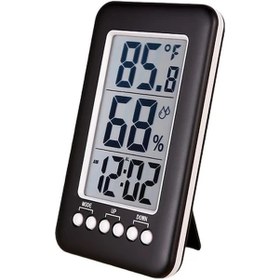 Resim Xuweiwei Siyah Çok Fonksiyonlu Dijital Saat Higrometre Termometre Büyük Ekran Deniz Temalı Ev Ofis Dekoru Siyah 