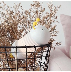 Resim Sevimli Tırtıl Şarjlı Gece Masa Lambası Beyaz Katlanabilir Led Işıklı 