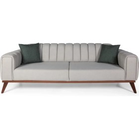 Resim Perla Sofa Velar Yataklı Kanepe Keten Krem 