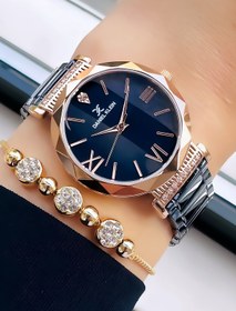 Resim Daniel Klein Kesme Cam Kadın Kol Saati 3 Atm Su Geçirmez Lacivert Çelik Kordon Bileklik Hediyeli DKBH5186C1 