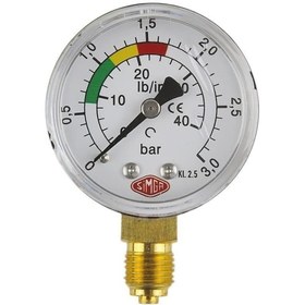 Resim SIMGA 0-6 Bar Çap Ø63 Mm Arkadan Bağlantılı Kuru Tip Manometre 