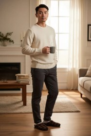 Resim Gezer Unısex Ekoseli Kaymaz Sessiz Yumuşak Taban Ev Terlik 