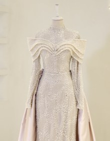 Resim Couture Ladin Tesettür Abiye - Bej / 50 