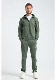 Resim Shooter Sportswear Shooter Erkek Eşofman Takımı Mevsimlik Luxe Kalite Pamuklu Haki 
