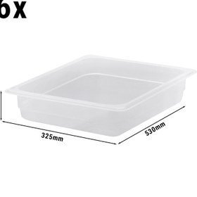 Resim Polipropilen GN Küvet 1/2 - Yarı Saydam - Yükseklik: 65 mm | CAMBRO - (6 adet) 