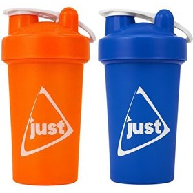 Resim Cool Plastik Just Shaker 550 ML Ölçekli ve Sızdırmaz Kapaklı 2'li Set Turuncu-Mavi 