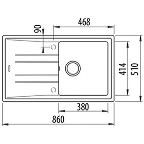 Resim Teka Stone 50 B-Tg Tek Hazneli Beyaz Tegranite Eviye 