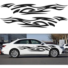 Resim Sones 2 Adet/takım D-521 Yangın Totem Desen Araba Modifiye Dekoratif Etiket Sarı 