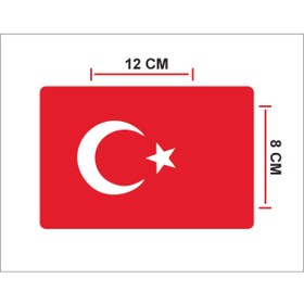 Resim Genel Markalar Türk Bayrağı Ön Cam Üst Köşe 12x8cm 1 Adet Bayrak Üst Cam Sticker 