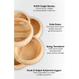 Resim Bambu Ahşap Sosluk ve Çerezlik 10 cm 6'lı Set 