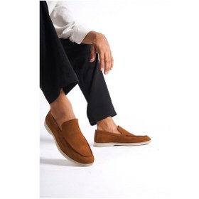 Resim Mubiano Hakiki Deri -mbkry22103tb Taba Nubuk Erkek Loafer Taba 