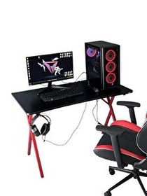 Resim Hey Modüler Mobilya Heygaming 120 CM Siyah Kırmızı Profesyonel Oyuncu Masası 