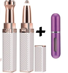 Resim MOBEE Luxury 2 Başlıklı Şarjlı Işıklı Kaş Bıyık Tüy Alma Kadın Epilasyon Aleti Ve Mini Parfüm Şişesi 