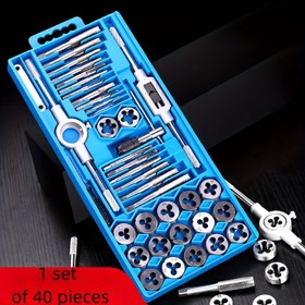 Resim 40 adet ProMaster Metrik Tap Seti, Alaşımlı Çelik M3-M12, Yüksek Sertlik, Dayanıklı Metal Tap ve Ölçü Aleti Kiti ile Anahtar, Elektrik Gerektirmez, Temel DIY Donanım Aleti 