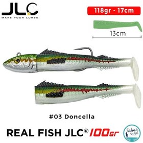 Resim Jlc Real Fish 100 Combo Set 118gr 17cm 03 Doncella 2+1 Silikon Balık 