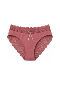 Resim Kadın Dantel Külot Pamuklu Renkli Güpürlü Bikini Yumuşak 