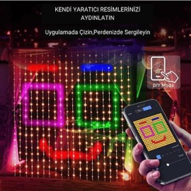 Resim Akıllı Perde Led - Akıllı Işık Deneyimi - Sınırsız Renk Seçeneği - Neon Led Perde Çok Renkli 