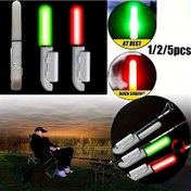 Resim 1/2/5 adet LED Parlayan Lamba Luminous Glow Çubukları Tokalı Gece Balıkçılığı Isırık Alarmı ile Deniz Balıkçılığı Çubuğu CR425 Pil Olmadan 