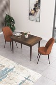 Resim Canisa Concept Nil Serisi 70x110 Sabit Mutfak Masası Takımı Barok Desen Masa 2 Kiremit Sandalye 